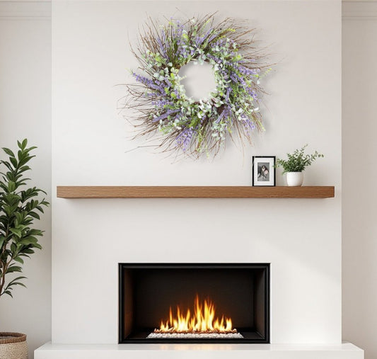 31" Purple Spring Twig And Mixed Assortment Artificial Wreath