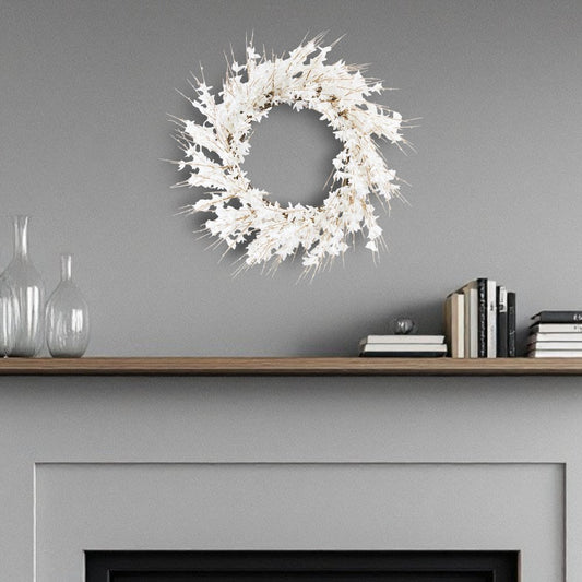 25" White Mixed Assortment Artificial Wreath