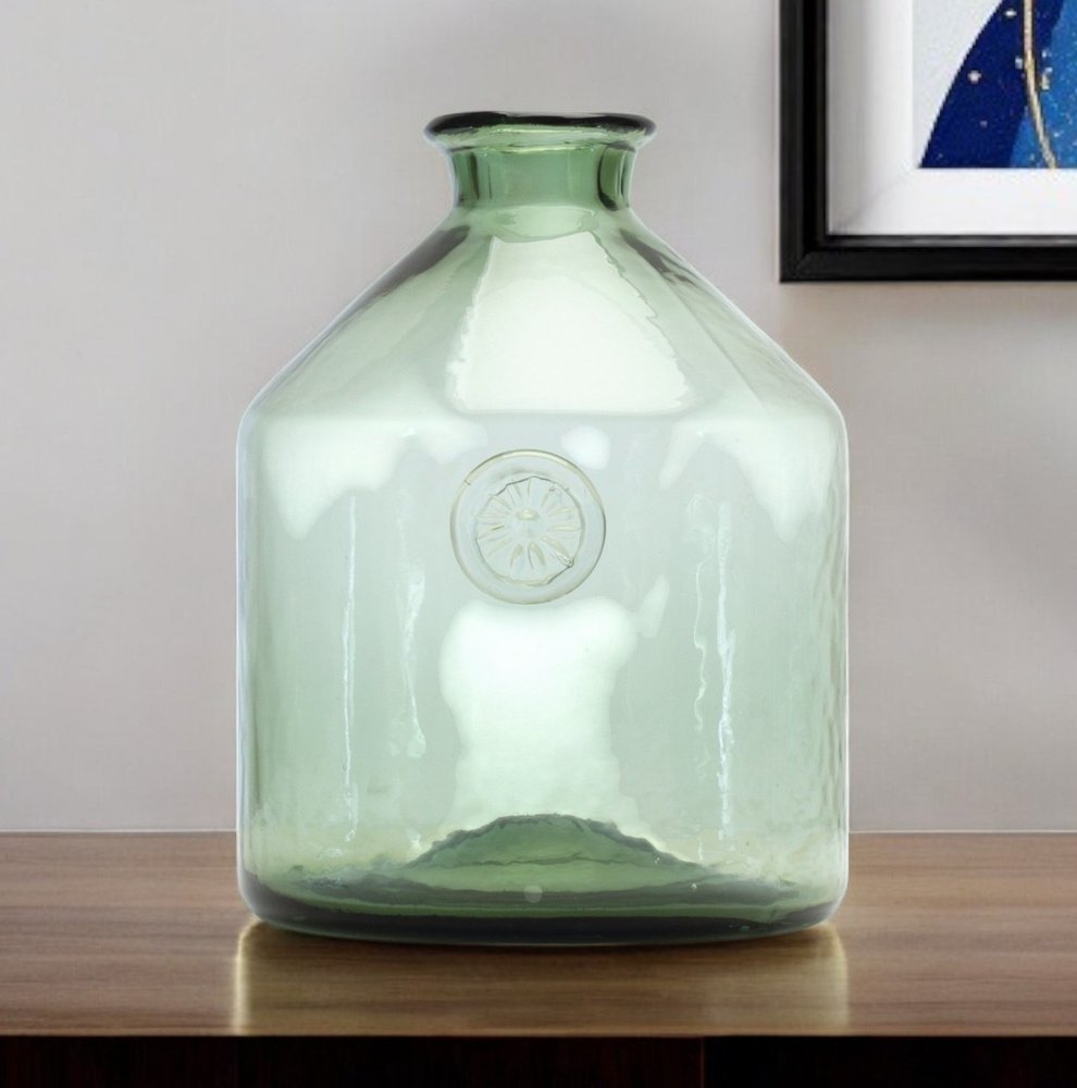 9" Sage Green Cylinder Glass Table Vase