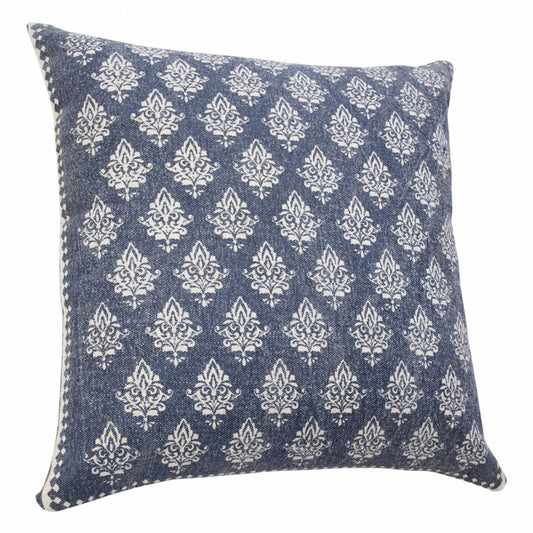 20" Green And White Geometric Cotton Throw Pillow