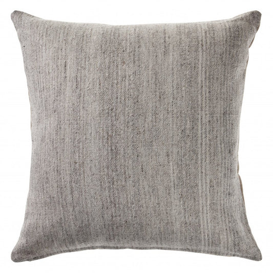 20" Gray Wool Throw Pillow