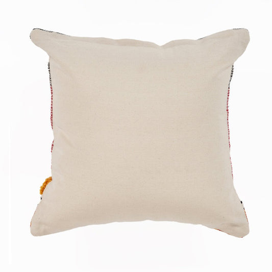 18" Red and Ivory Throw Pillow