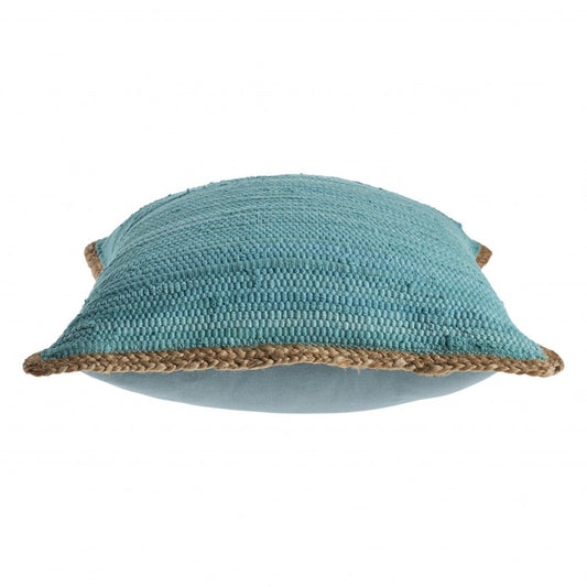 20" Blue and Beige Throw Pillow