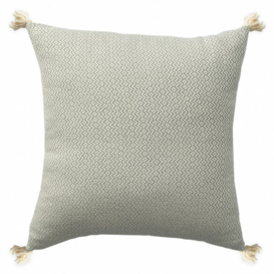 18" X 18" Light Gray 100% Cotton Geometric Zippered Pillow
