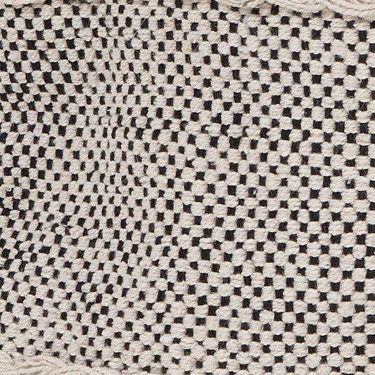 20" Black And Natural Striped Cotton Throw Pillow with Tassels