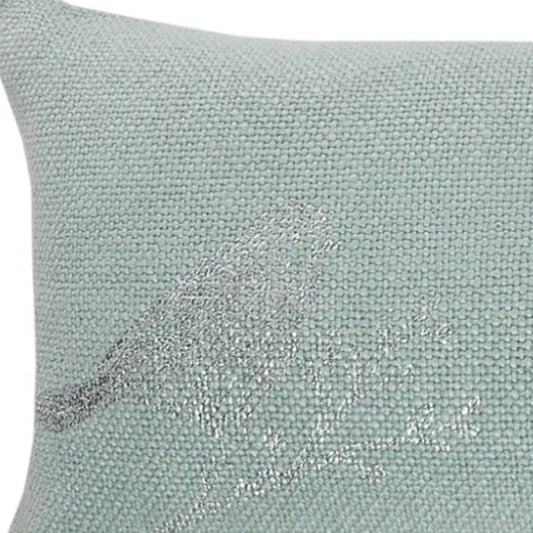 14" X 36" Silver Fabric Throw Pillow