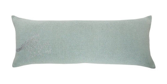 14" X 36" Silver Fabric Throw Pillow