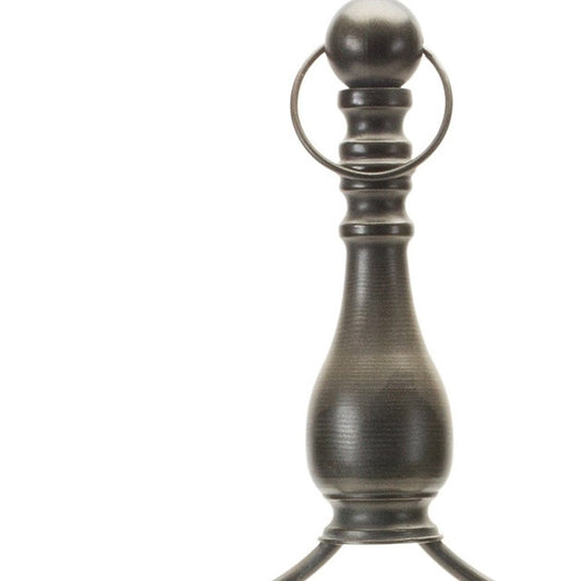 24" Brown Distressed Iron Tabletop Dish Candle Holder