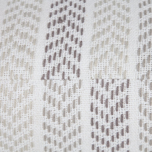 18" Gray And White Cotton Chevron Pouf Ottoman