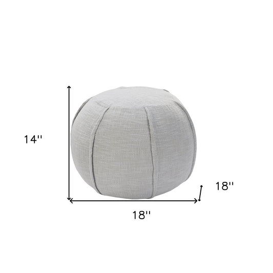 18" Gray Cotton Patchwork Round Pouf Ottoman