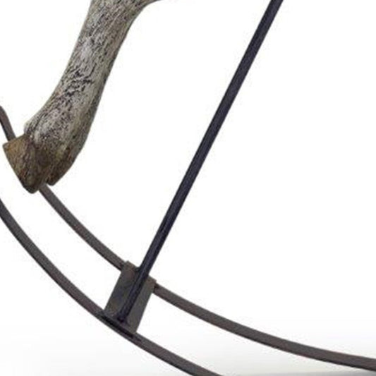 19" Brown And Black Polyresin Horse Statue Tabletop Sculpture