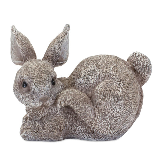 Set of Four 4" Gray and Brown Polyresin Rabbit Figurine Tabletop Sculpture