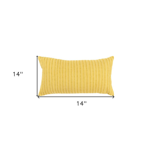 14" X 14" Yellow Cotton Blend Pillow