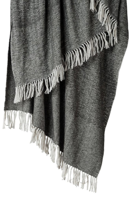 50" X 60" Black And White Chevron Cotton Throw Blanket