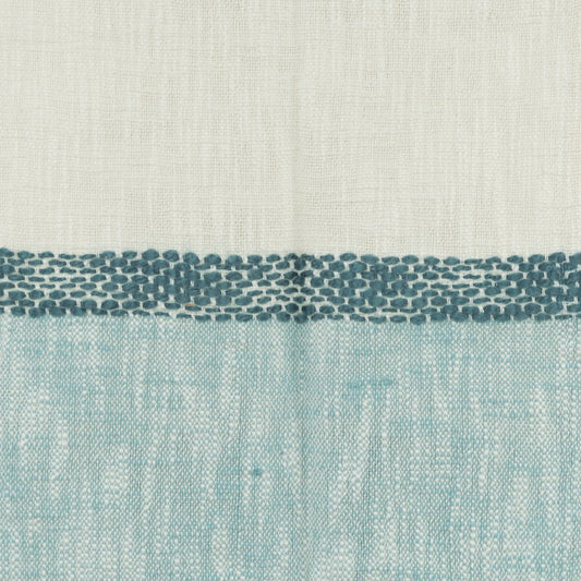 50" X 60" Blue Cotton Woven Color Block Throw Blanket with Fringe