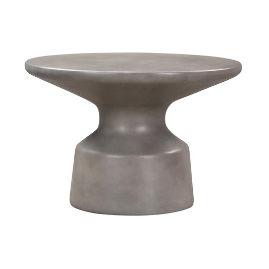 24" Gray Concrete Round Coffee Table