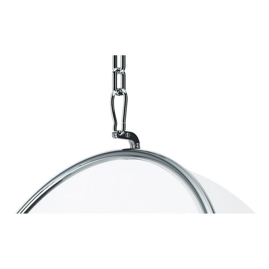 27" White Faux Leather Balloon Chair