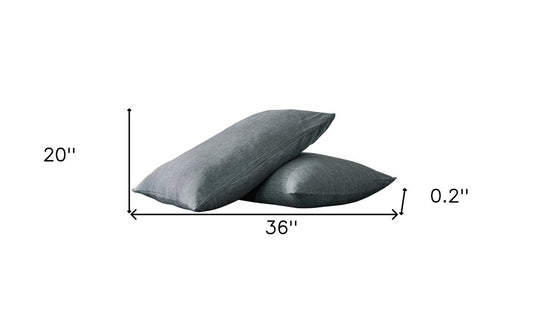 Set of Two Light Gray Linen Pillowcases