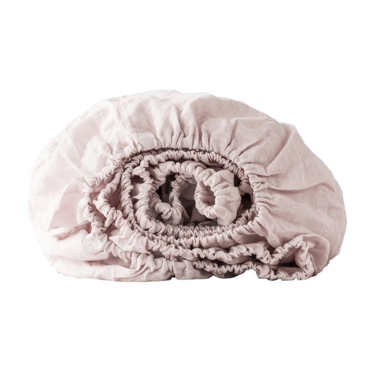 Light Pink Linen King Fitted Sheet