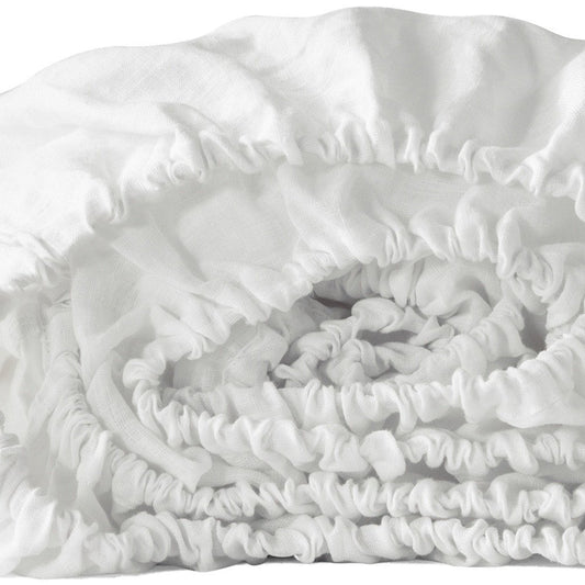 Ivory Linen Twin Fitted Sheet