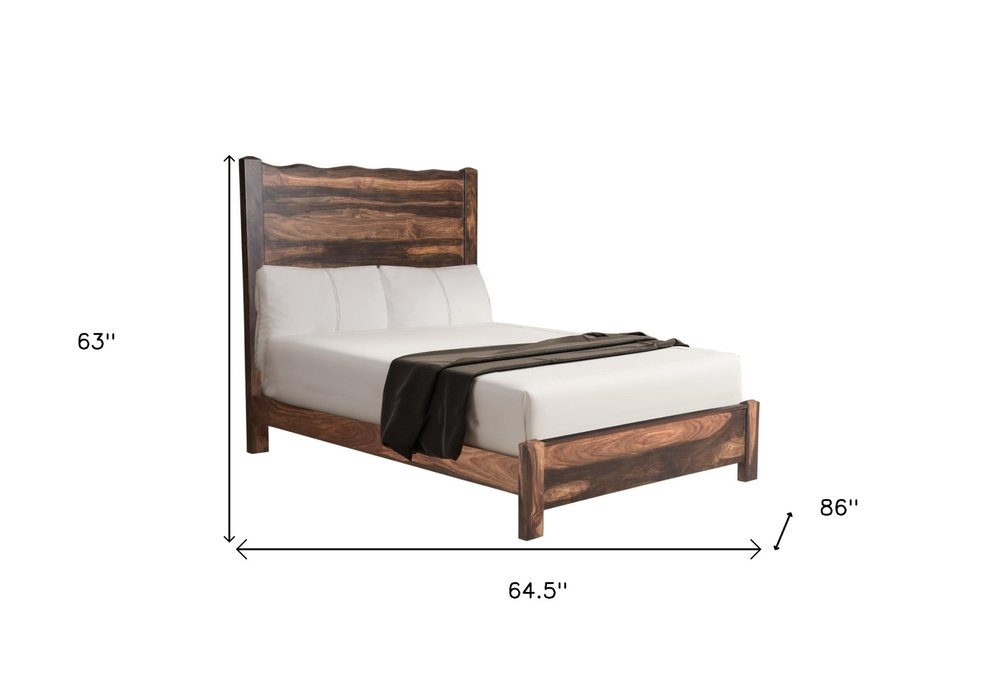 Walnut Live Edge Solid Wood Queen Bed Frame