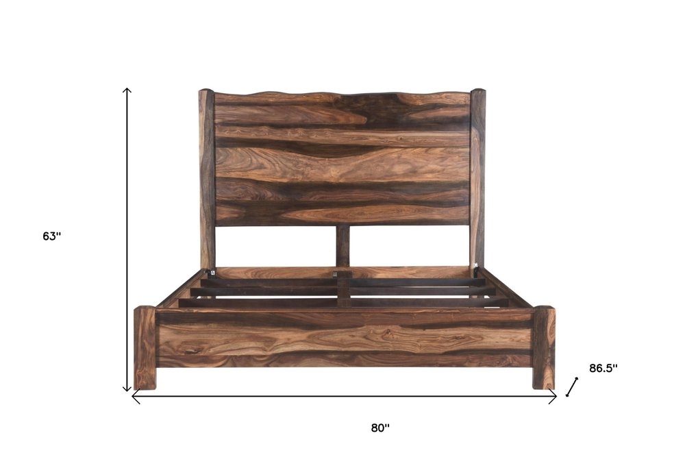 Walnut Live Edge Solid Wood King Bed Frame