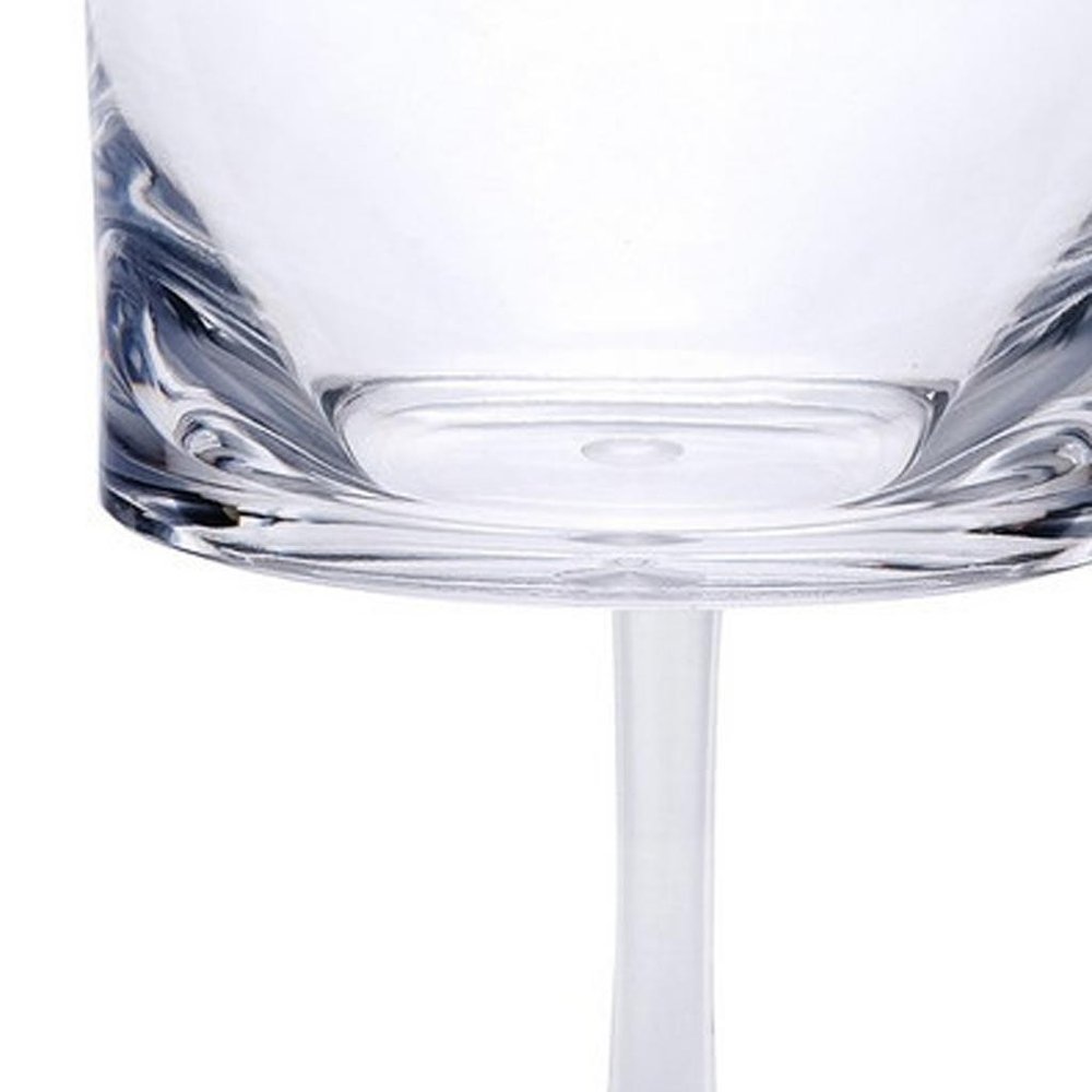 Set of Four Clear Tritan Plastic Stemmed All Purpose Wine Glass