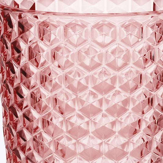 Set of Four Pink Acrylic Stemless Highball Glass