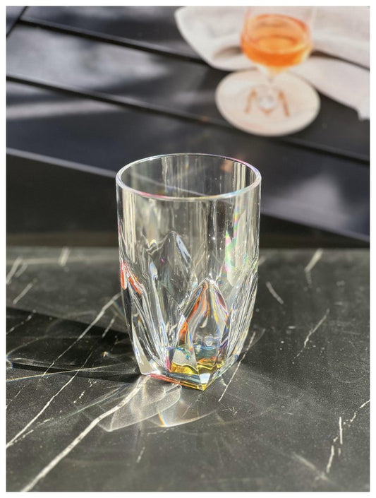 Set of Four Rainbow Acrylic Stemless Highball Glass
