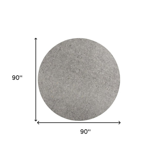 8' Round Gray Non Slip Rug Pad