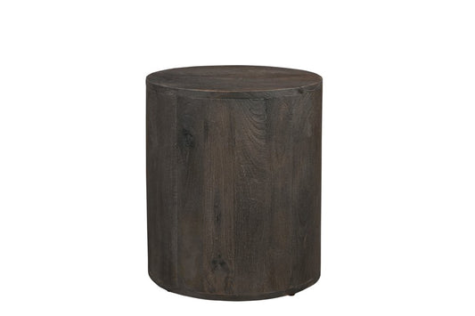 18" Wood Brown Solid Wood Round End Table