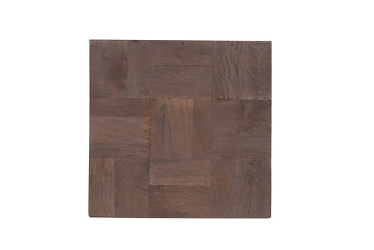 22" Black And Brown Solid Wood Square End Table