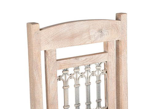 Set of Two White Wood Slat Back Dining Side Chairs