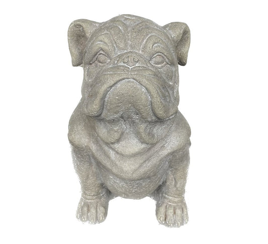16" Gray Polyresin Dog Hand Painted Tabletop Sculpture