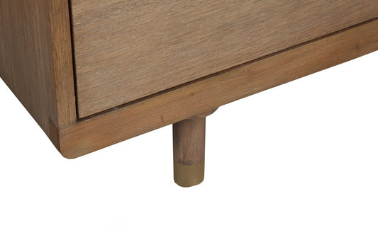 60" Brown Solid Wood Six Drawer Double Dresser