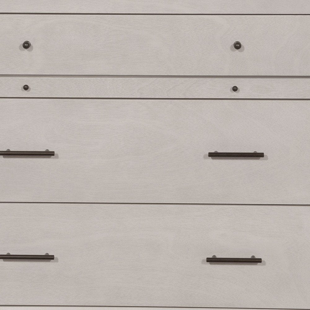 59" Gray Solid Wood Seven Drawer Double Dresser