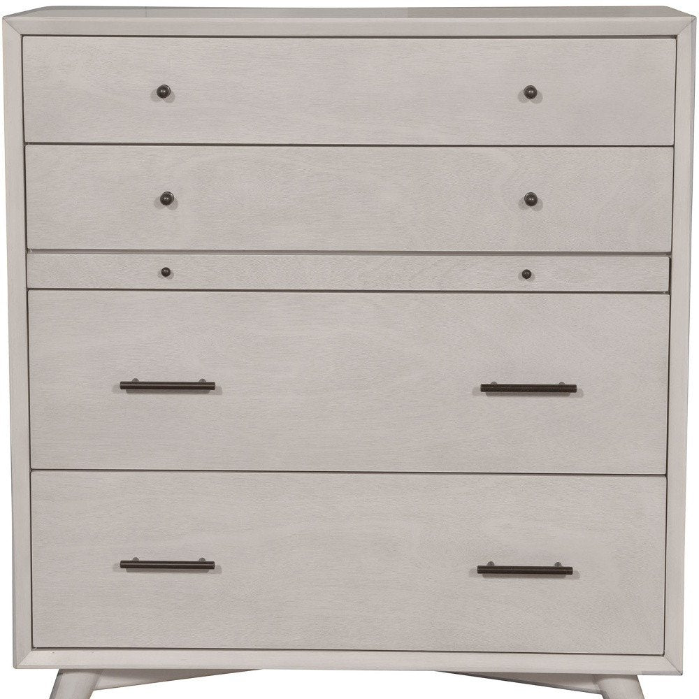 59" Gray Solid Wood Seven Drawer Double Dresser
