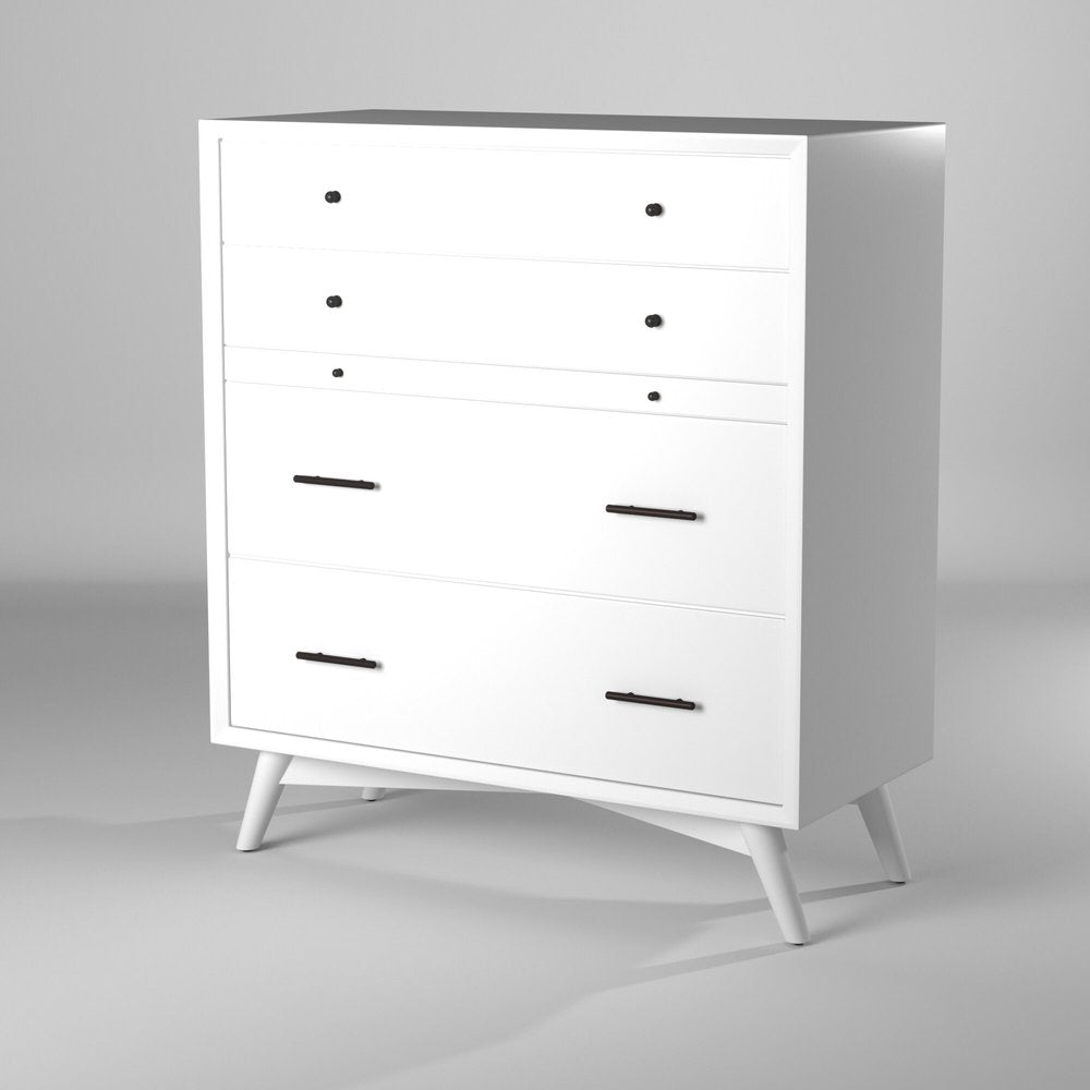 56" White Solid Wood Seven Drawer Double Dresser