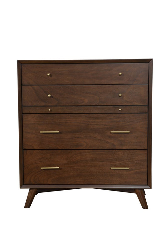 38" Mahogany Solid Wood Four Drawer Dresser