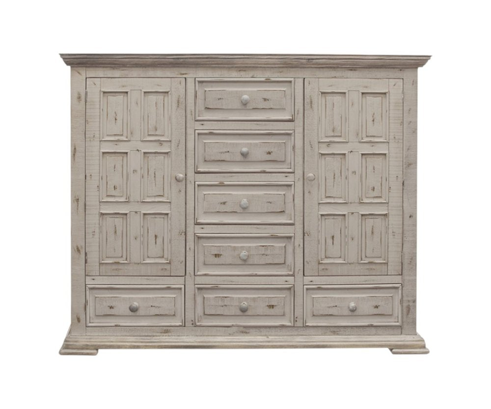 55" White Solid Wood Three Drawer Gentlemans Chest