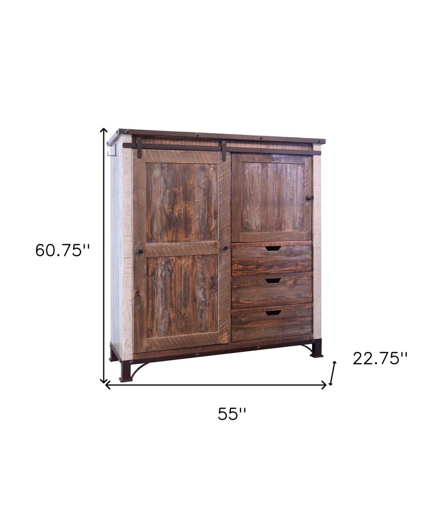 61" Brown Solid Wood Six Drawer Double Dresser