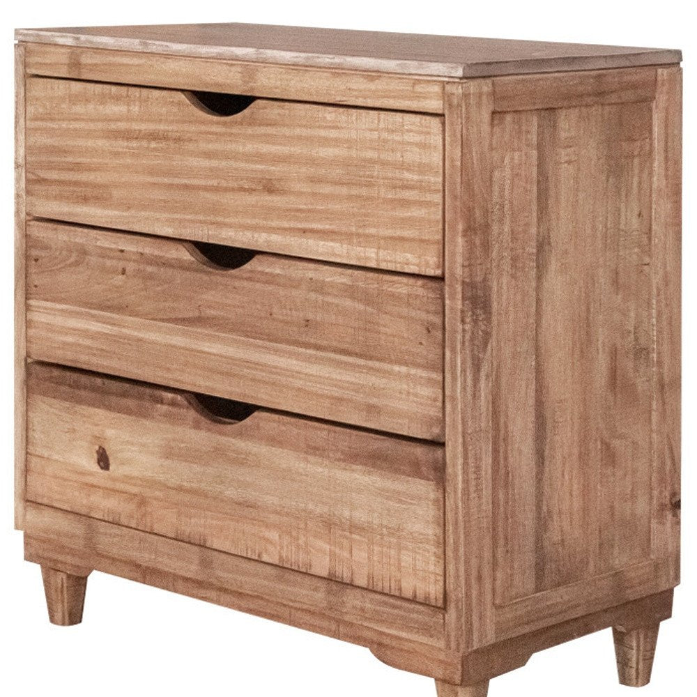 56" Natural Solid Wood Four Drawer Double Dresser