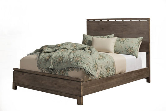 Gray Distressed Solid Wood Queen Bed Frame