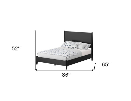 Black Solid Wood Queen Bed Frame