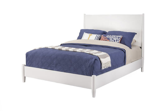 White Solid Wood Queen Bed Frame