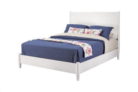 White Solid Wood Queen Bed Frame