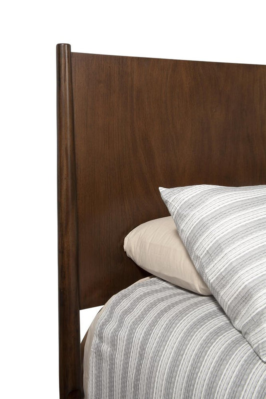 Brown Solid Wood Queen Bed Frame