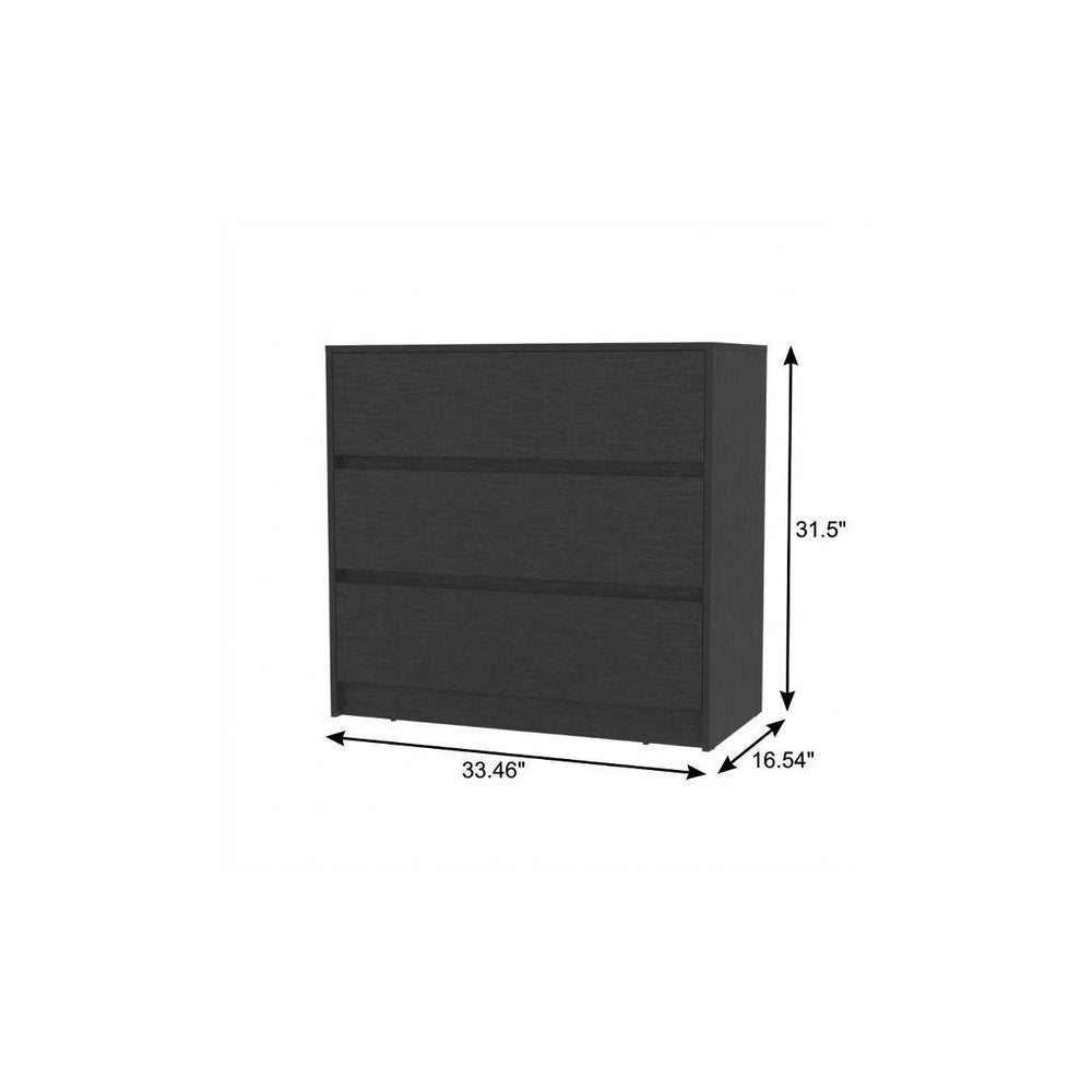 33" White Three Drawer Dresser