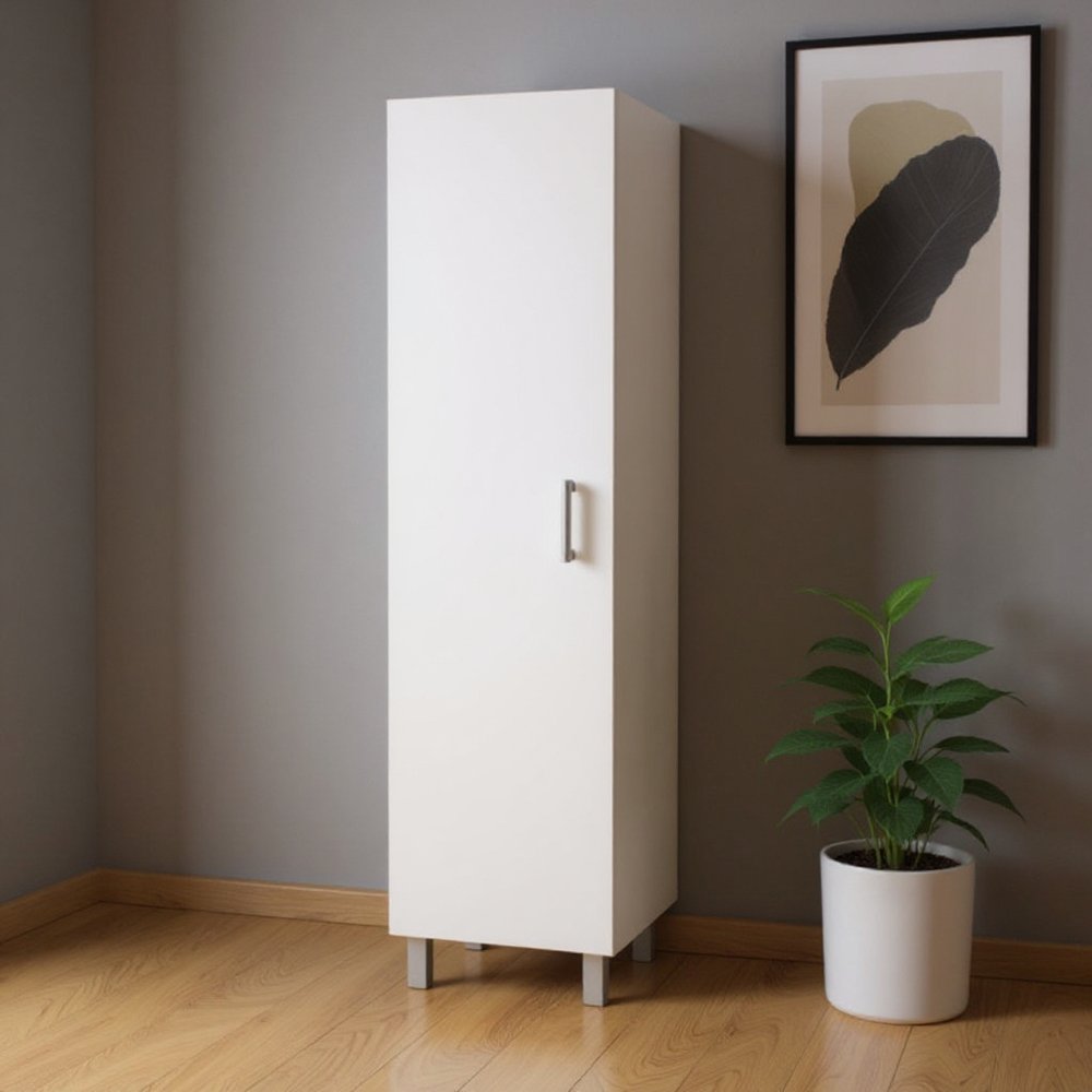 71" White Wood Pantry Or Storage Closet