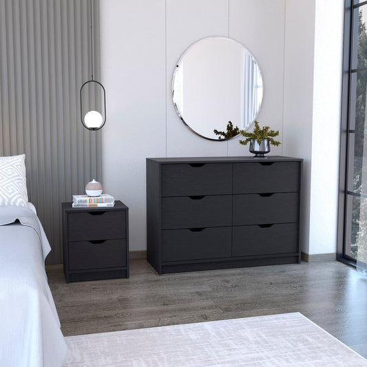 Two Piece Black Bedroom Set